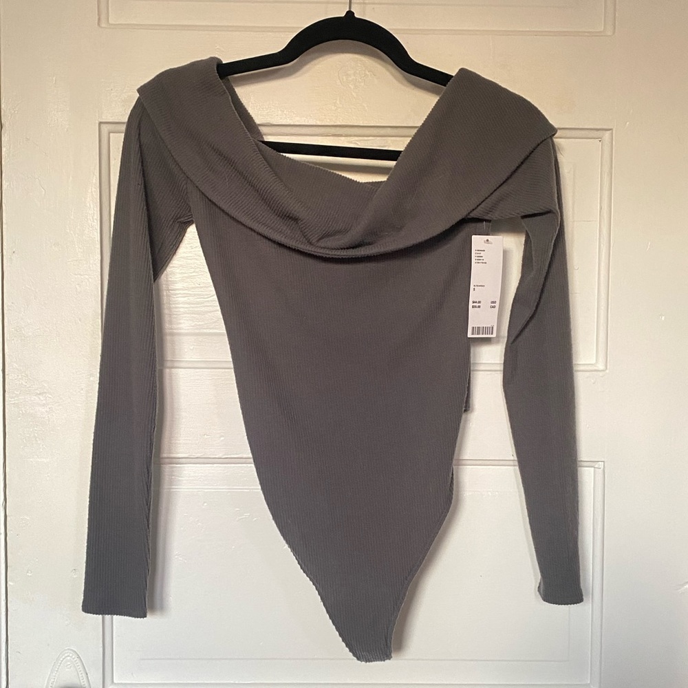 Out from Under Cowl Scoop Neck Thong Bodysuit